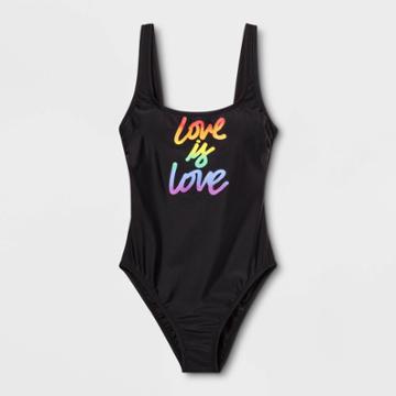 Sirena Pride Adult Love Is Love One Piece Swimsuit - Black