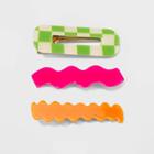 Chunky Plastic Hair Barrettes 3pc - Wild Fable