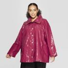 Women's Plus Size Front Double Welt Pocket Button Detailed Anorak Jacket - Who What Wear Cranberry Red