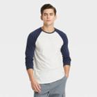 Men's Regular Fit Crewneck Long Sleeve T-shirt - Goodfellow & Co Navy