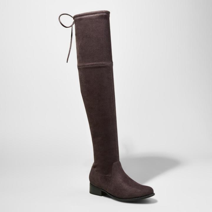 Women's Sidney Wide Width & Calf Over The Knee Boots - A New Day Gray