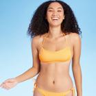 Juniors' Ribbed Apron Front Bralette Bikini Top - Xhilaration Orange