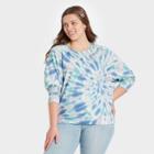 Grayson Threads Women's Plus Size Be Happy Graphic Sweatshirt - Blue