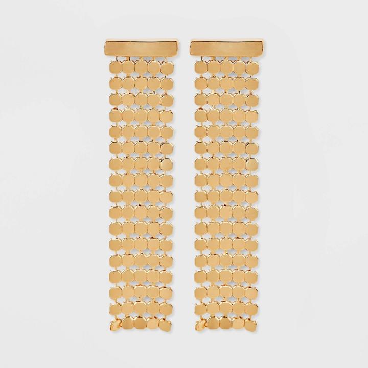 Gold Mesh Linear Earrings - A New Day