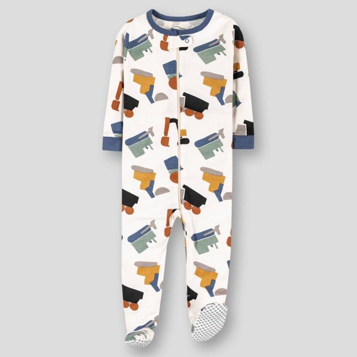 Lamaze Toddler Boys' Organic Cotton Snug Fit Footed Pajama Romper - Cream