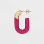 Acrylic J Hoop Earrings - A New Day Pink