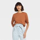 Women's Short Sleeve T-shirt - A New Day Brown