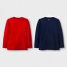 Boys' 2pk Long Sleeve T-shirt - Cat & Jack Red/navy
