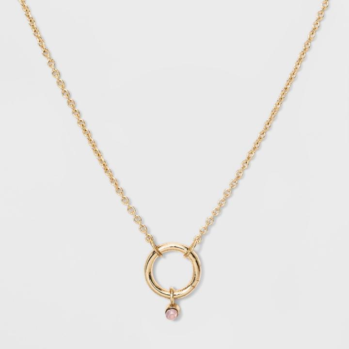 Small Circle Pendent Necklace - A New Day Rosewater Opal/gold
