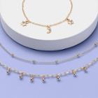 More Than Magic Girls' 3pk Moon And Star Anklet Set - More Than