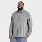 Men's Big & Tall Long Sleeve Button-up T-shirt - All In Motion Gray