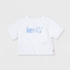 Levi's Girls' Rolled Cuff Short Sleeve T-shirt - White