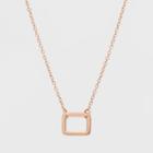 Target Sterling Silver Open Square Necklace - Rose Gold