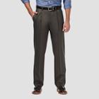 Haggar Men's Premium No Iron Classic Fit Pleated Casual Pants - Dark Gray