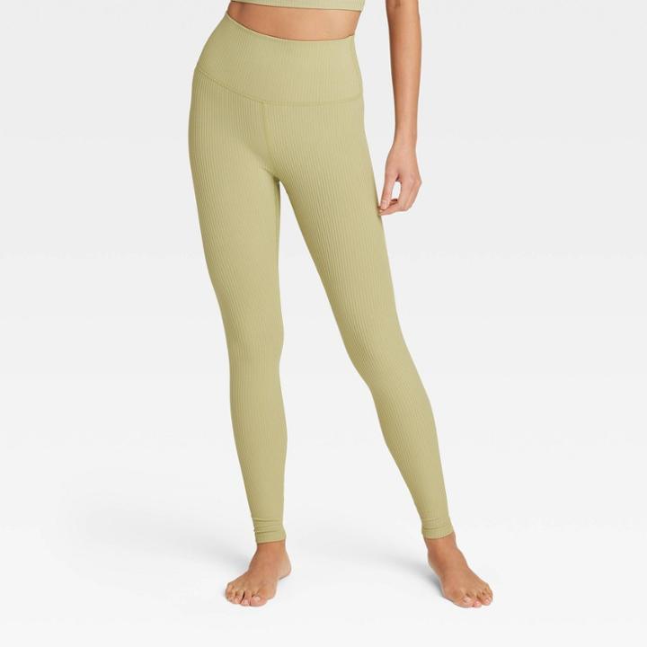Women's Ultra High-rise Rib Leggings - All In Motion Olive Green