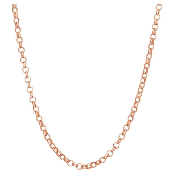 Tiara Rose Gold Over Silver 16 Rolo Chain Necklace, Size: