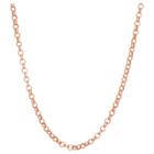 Tiara Rose Gold Over Silver 16 Rolo Chain Necklace, Size:
