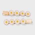 Daisy Charms Snap Clip Set 2pc - Wild Fable White