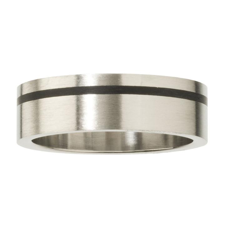 Target Men's Stainless Steel Ring With Black Accent Line, Size: 10,