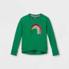 Girls' Flip Sequin Shamrock Rainbow Pullover Sweatshirt - Cat & Jack Green