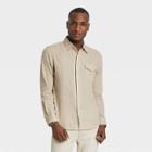 Men's Standard Fit Long Sleeve Button-down Shirt - Goodfellow & Co Beige