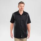 Dickies Men's Relaxed Fit Two-tone Twill Short Sleeve Work Shirt- Black/charcoal (grey) X-large,
