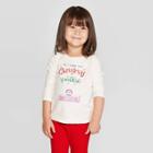 Toddler Girls' Long Sleeve 'all I Want For Christmas' Graphic T-shirt - Cat & Jack Cream 12m, Girl's, White