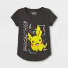 Girls' Pokemon Pikachu Short Sleeve Graphic T-shirt - Gray