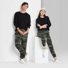 Women's High-rise Fleece Sweatpants - Wild Fable Green Camo