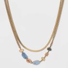 Semi-precious Multi-strand Chain Necklace - Universal Thread Blue