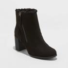 Women's Carmelo Microsuede Sherpa Lined Booties - A New Day Black