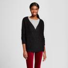 Women's V-neck Pullover Sweater - Nitrogen Black