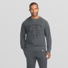 Hanes 1901 Men's Graphic V-notch Raglan Pullover Sweatshirt - Dark Gray Wash S, Size: Small, Dark Gray Blue