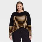 Women's Plus Size Boat Neck Pullover Sweater - Who What Wear Black