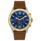Caravelle New York By Bulova Men's Chronograph Brown Leather Strap Watch