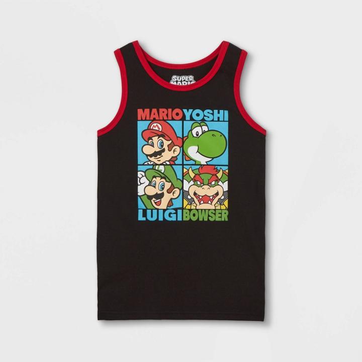 Boys' Nintendo Mario Total Control Tank Top - Charcoal Heather