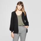 Women's Ribbed Open Layering Sweater - A New Day Black