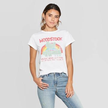 Target Women's Woodstock Music & Art Fair Short Sleeve Graphic T-shirt (juniors') - White