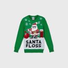 Well Worn Boys' 'santa Floss' Pullover Sweater - Green