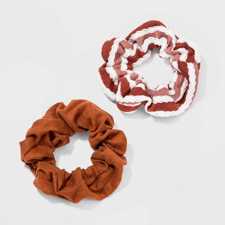 Solid And Cable Stripe Print Twisters - Universal Thread Rust