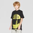Boys' Short Sleeve Helmet Print Graphic T-shirt - Art Class Black