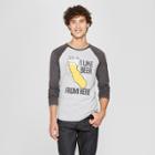 Men's Long Sleeve Beer From Here Raglan Graphic T-shirt - Awake Gray