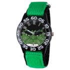 Boys' Marvel's Avengers Hulk Black Plastic Time Teacher Watch - Green, Boy's,