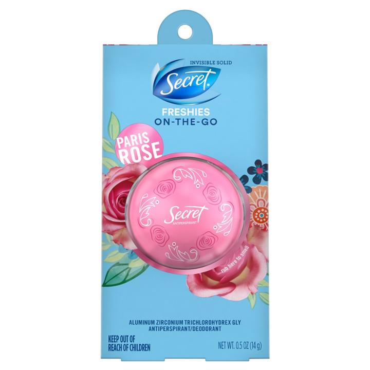 Secret Freshies Invisible Solid Antiperspirant And Deodorant Paris Rose Scent
