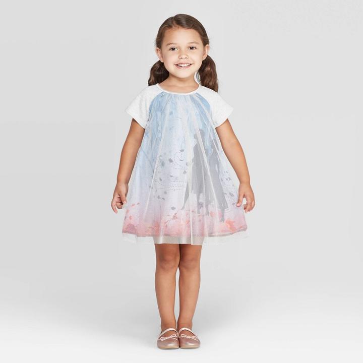 Toddler Girls' Frozen In My Elements Dress - White