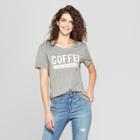 Women's Short Sleeve Coffee Because Adulting Graphic T-shirt - Fifth Sun (juniors') Heather Gray