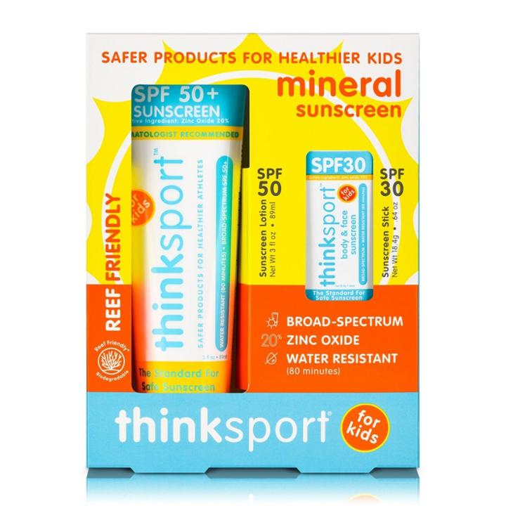 Thinksport Kids Mineral Kids Sunscreen And Adult Stick - Spf 50 - 3 Fl Oz/spf
