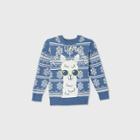 Mad Engine Toddler Boys' Happy Llamakah Ugly Hannukah Sweater - Navy