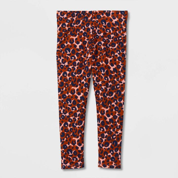 Toddler Girls' Animal Print Leggings - Cat & Jack Brown