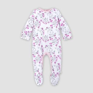 Burt's Bees Baby Baby Girls' Organic Cotton Mosaic Bloom Jumpsuit - Purple Newborn, Girl's, Beige